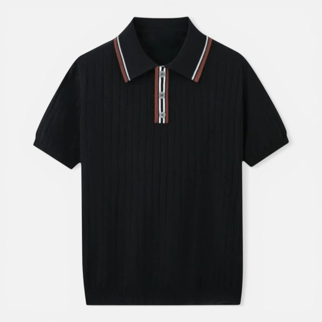 Men's Ribbed Cotton Polo Shirt | Lightweight Comfort | Classic Fit