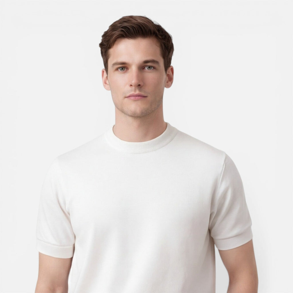 Men's Slim Fit Cotton Knit T-Shirt | Breathable Summer Casual Wear