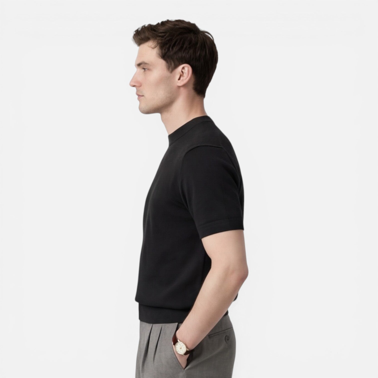 Men's Slim Fit Cotton Knit T-Shirt | Breathable Summer Casual Wear