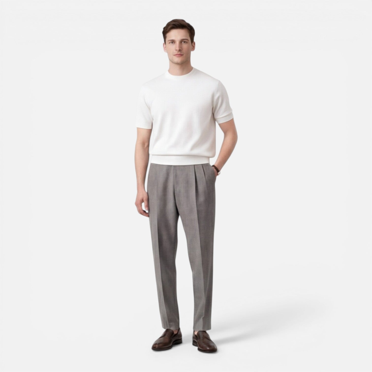 Men's Slim Fit Cotton Knit T-Shirt | Breathable Summer Casual Wear