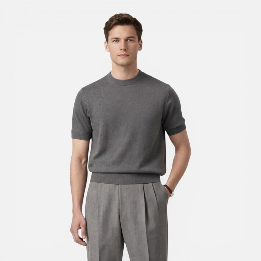 Men's Slim Fit Cotton Knit T-Shirt | Breathable Summer Casual Wear