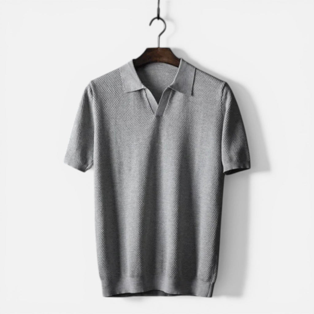 Men's Slim Fit Cotton Knitted Polo Shirt - Breathable Classic Design