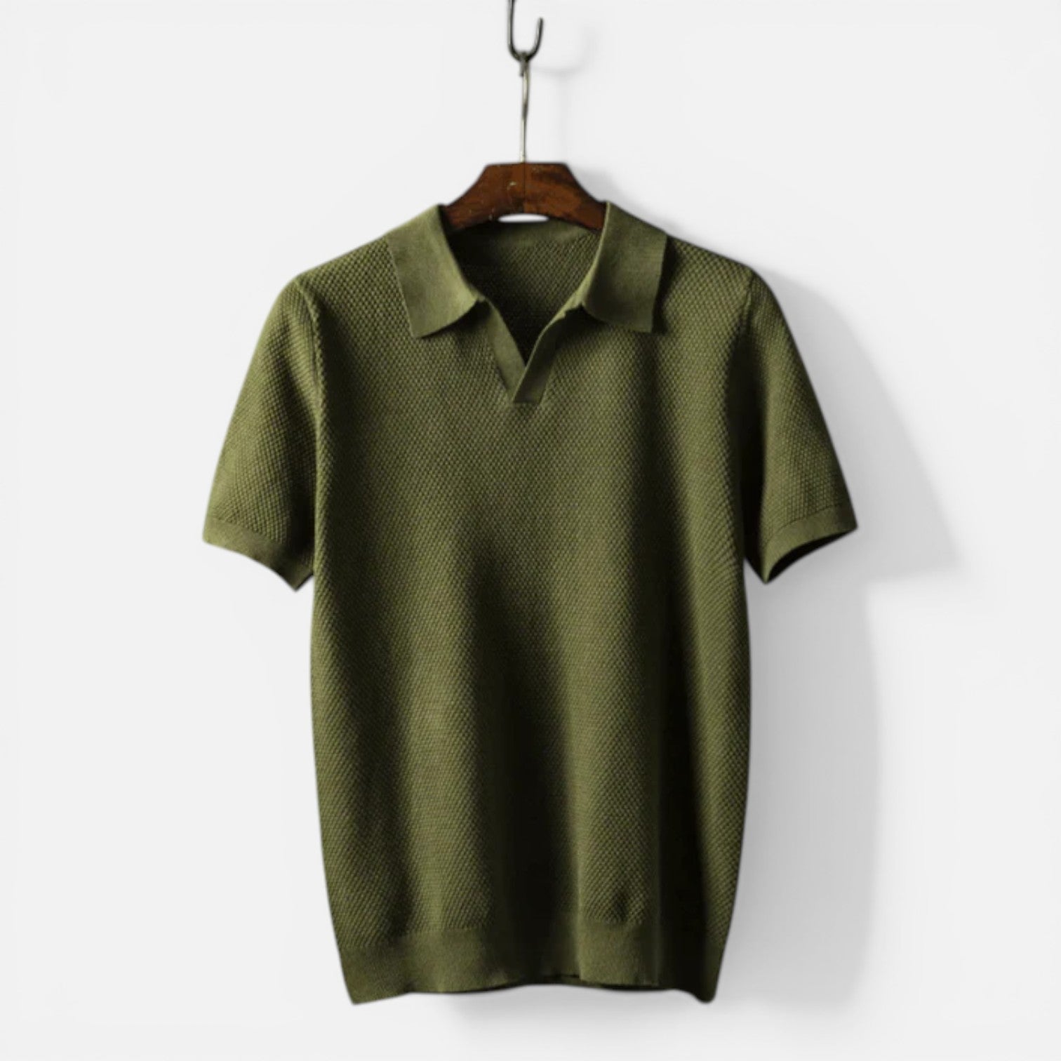 Men's Slim Fit Cotton Knitted Polo Shirt - Breathable Classic Design