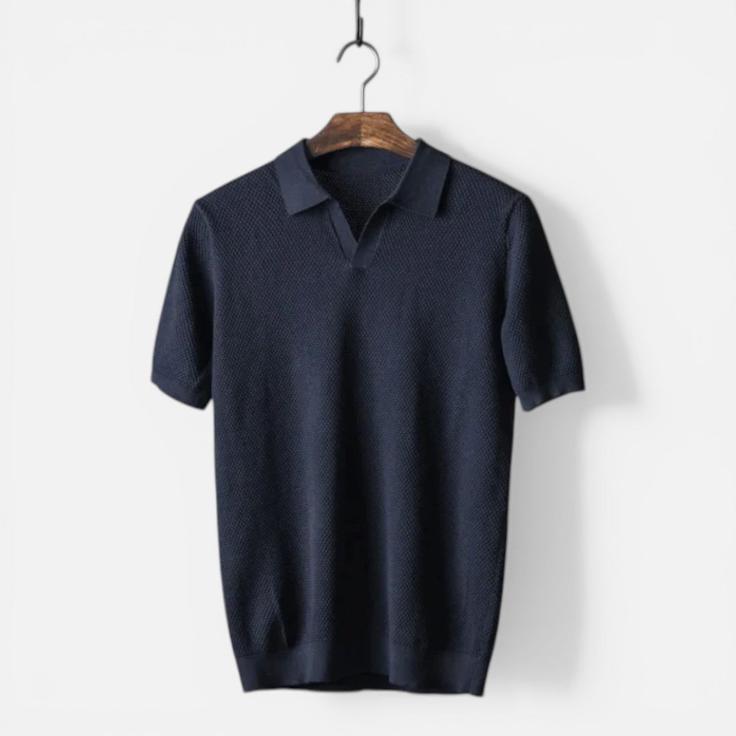 Men's Slim Fit Cotton Knitted Polo Shirt - Breathable Classic Design