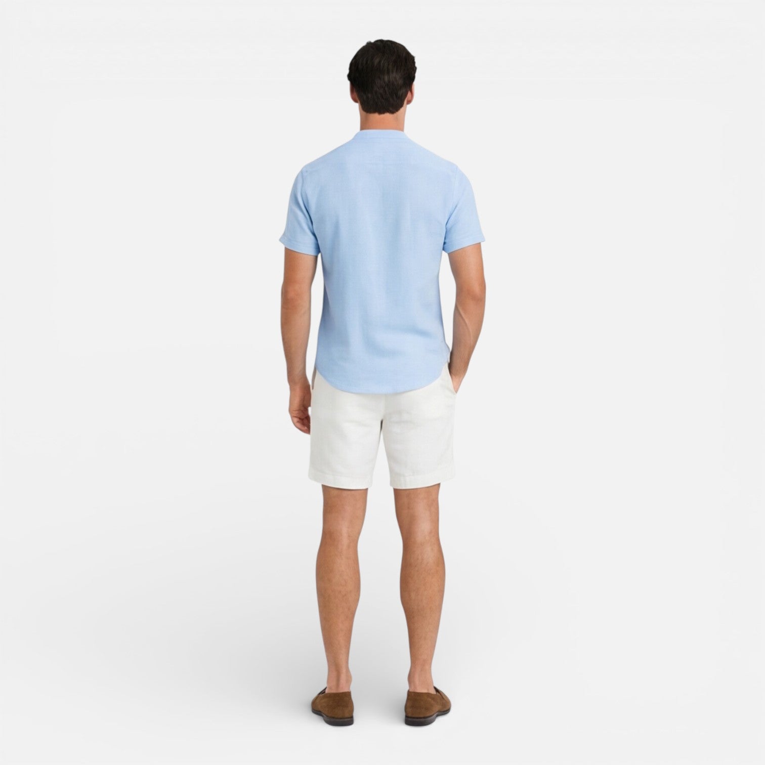Men's Slim Fit Cotton Short Sleeve Henley Shirt for Casual Summer Wear