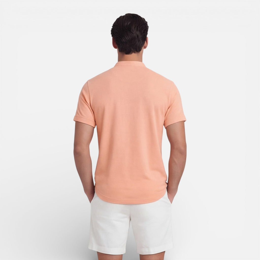 Men's Slim Fit Cotton Short Sleeve Henley Shirt for Casual Summer Wear