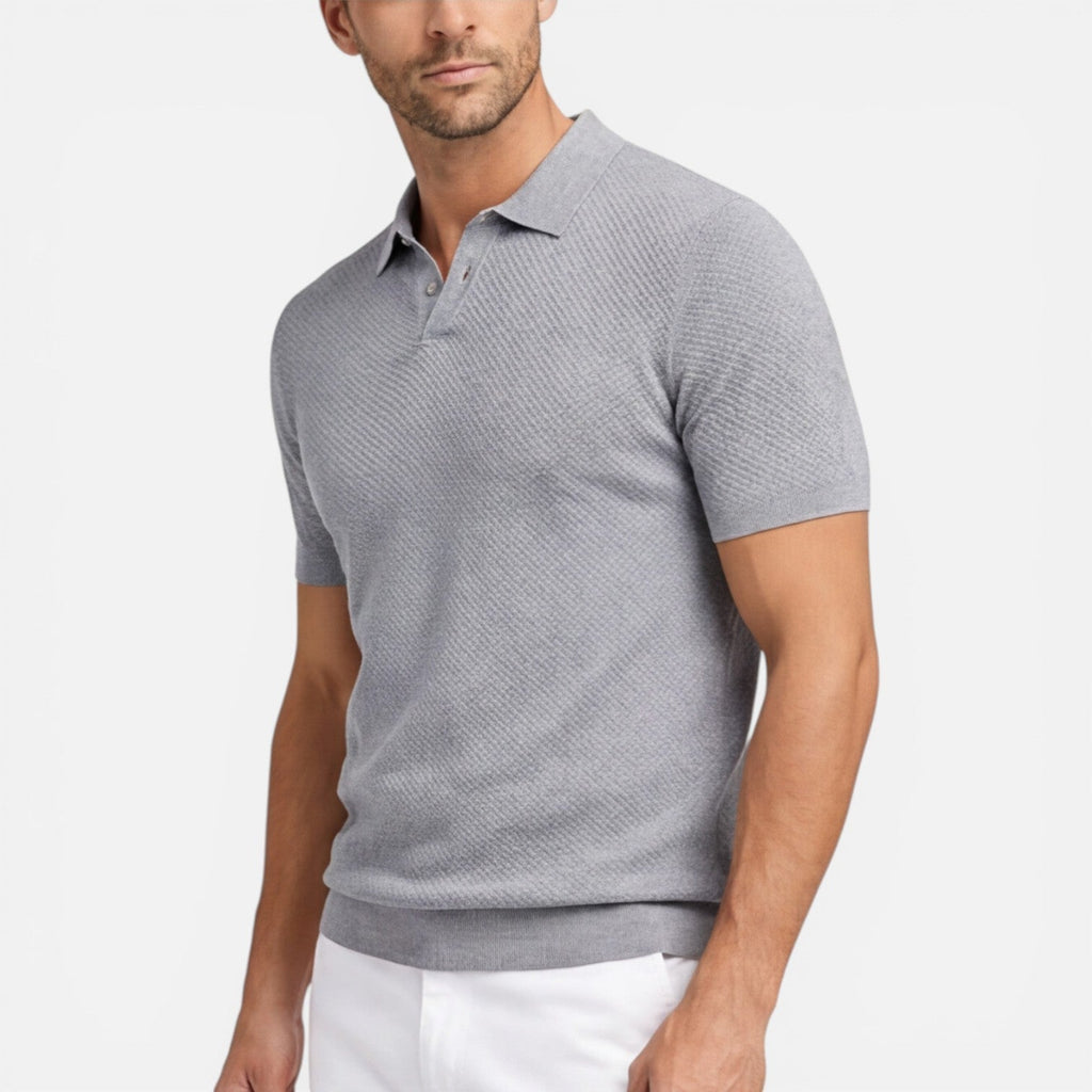 Men's Slim Fit Knit Polo Shirt | Lightweight Breathable Casual Wear