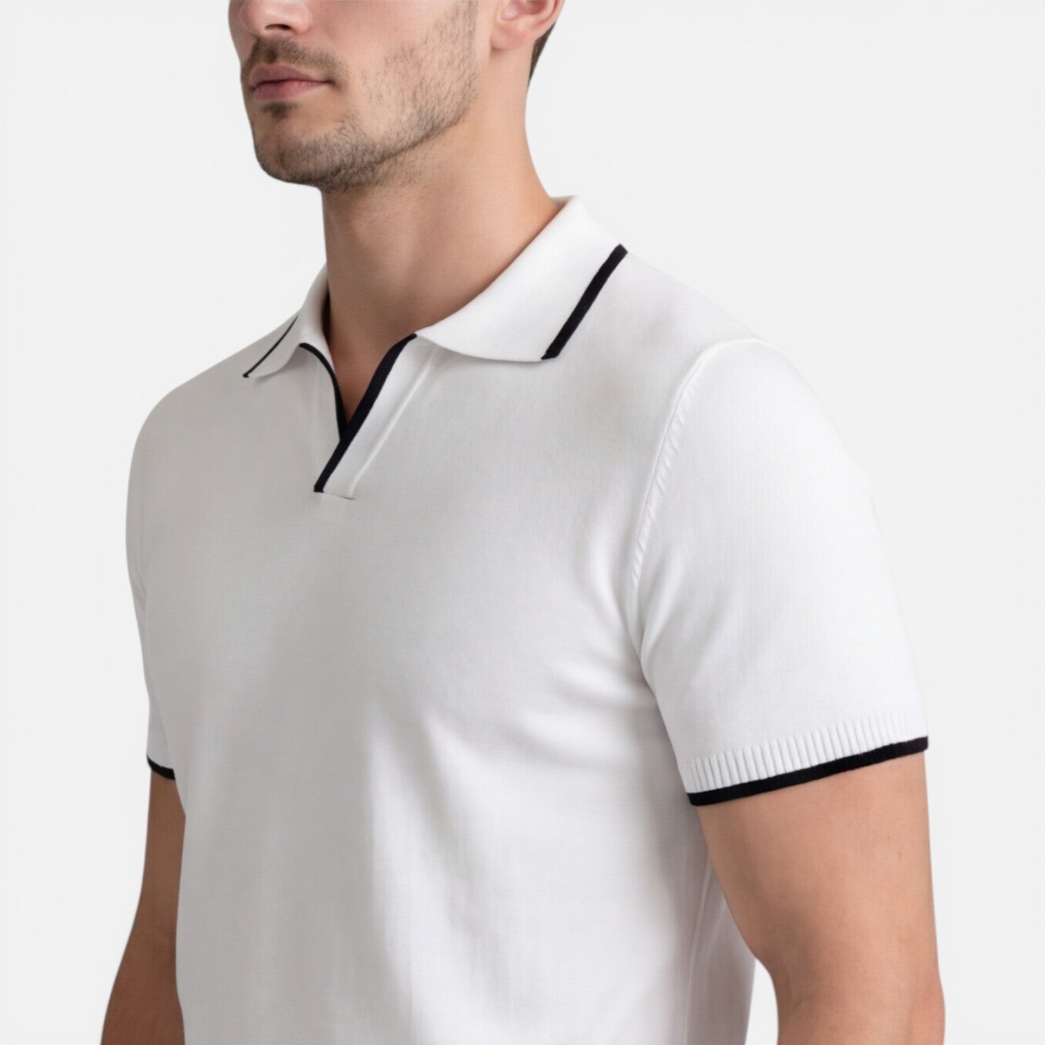 Men's Slim Fit Lightweight Breathable Knit Summer Polo Shirt