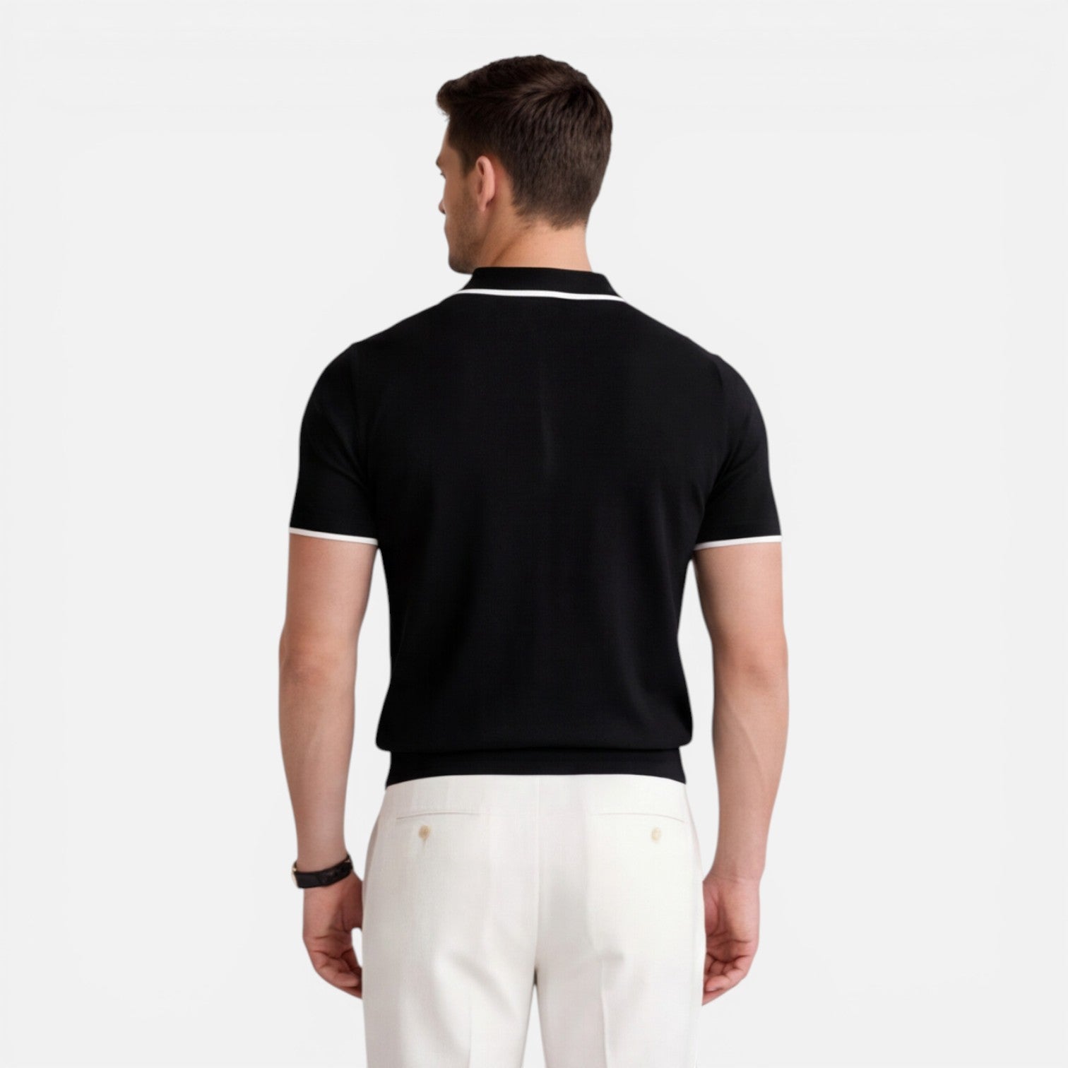 Men's Slim Fit Lightweight Breathable Knit Summer Polo Shirt
