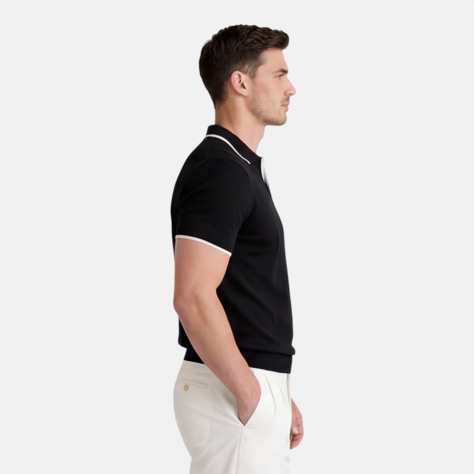 Men's Slim Fit Lightweight Breathable Knit Summer Polo Shirt