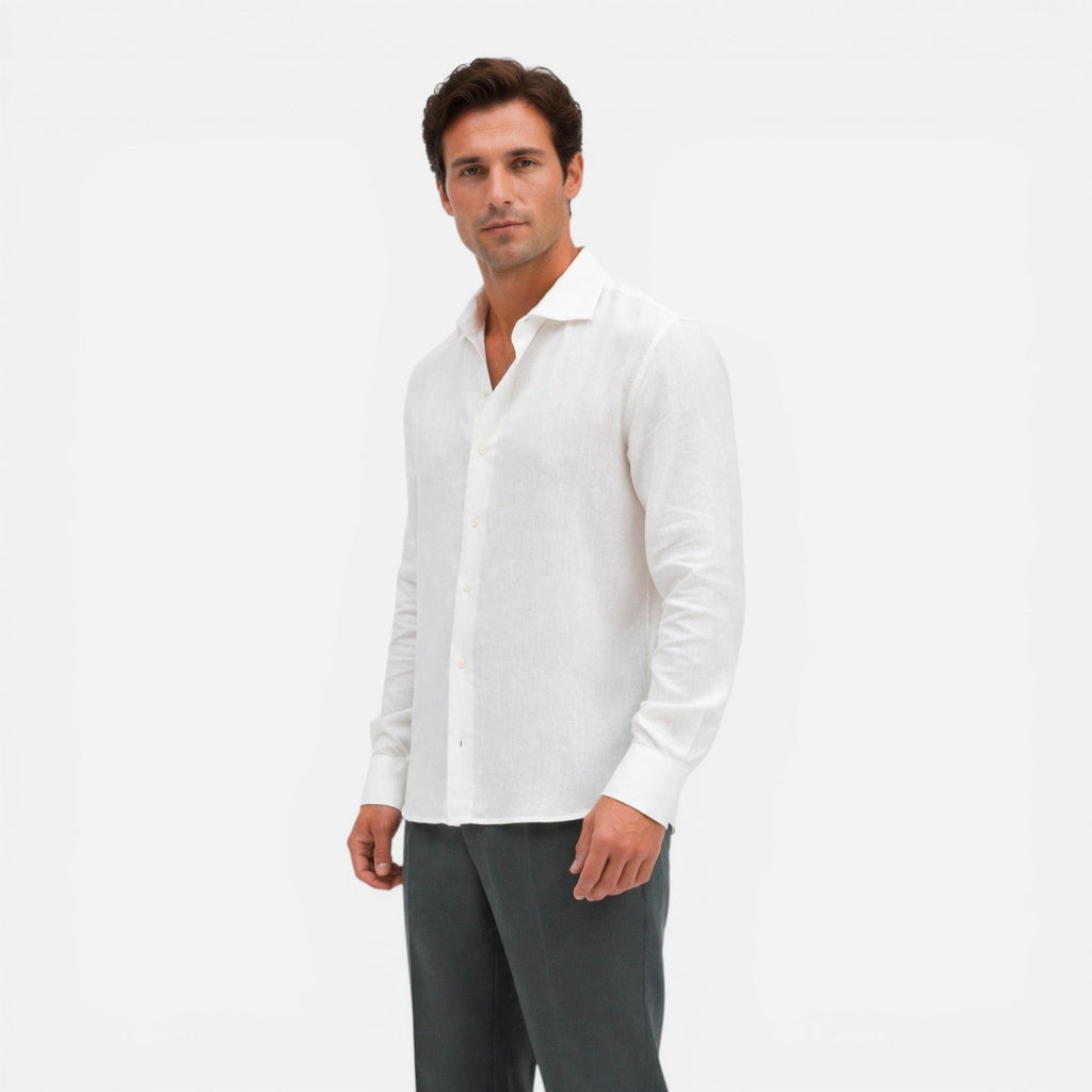 Men's Slim Fit Linen Shirt | Lightweight Summer Business Casual Wear