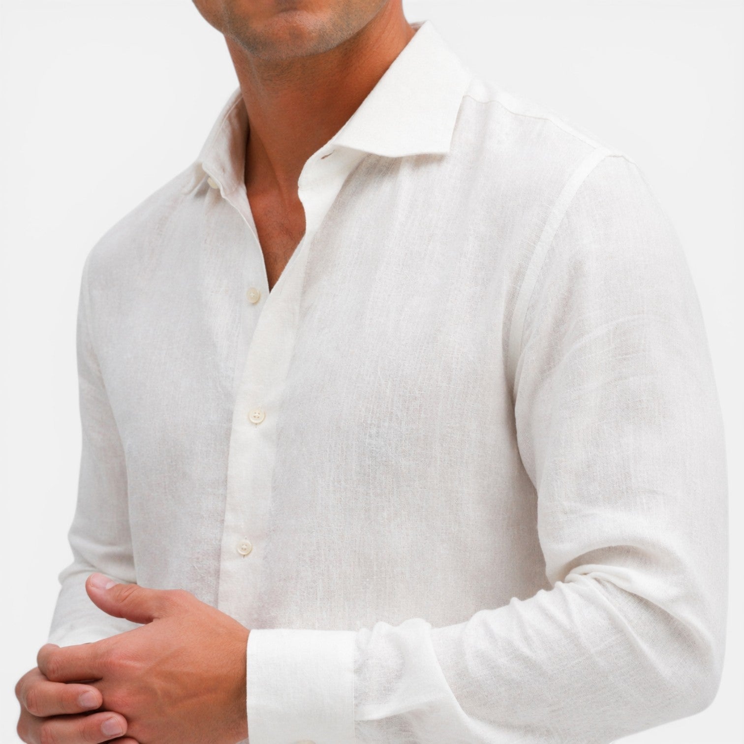 Men's Slim Fit Linen Shirt | Lightweight Summer Business Casual Wear