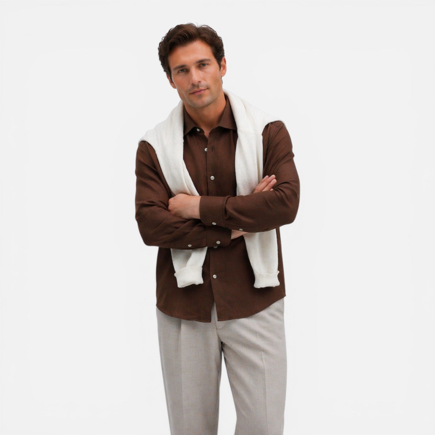 Men's Slim Fit Linen Shirt | Lightweight Summer Business Casual Wear