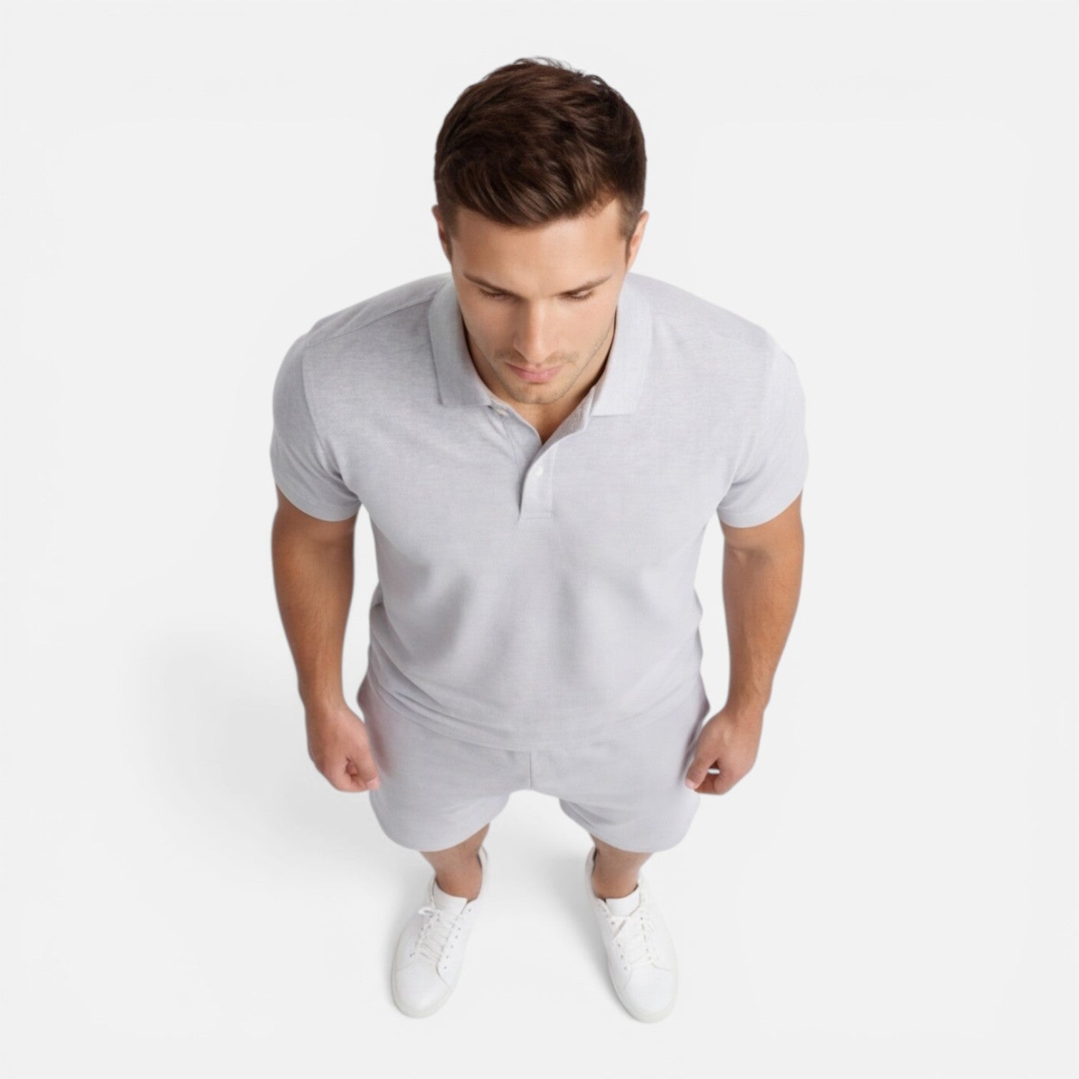 Men’s Slim Fit Polo Shirt and Shorts Set - Casual Summer Outfit