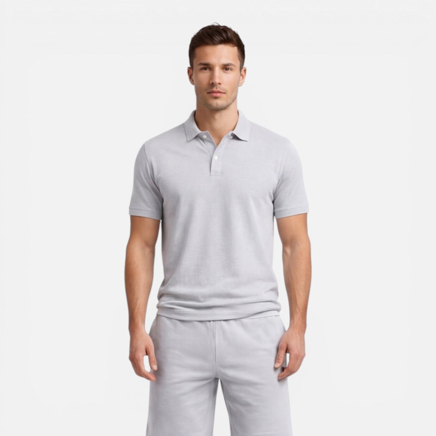 Men’s Slim Fit Polo Shirt and Shorts Set - Casual Summer Outfit