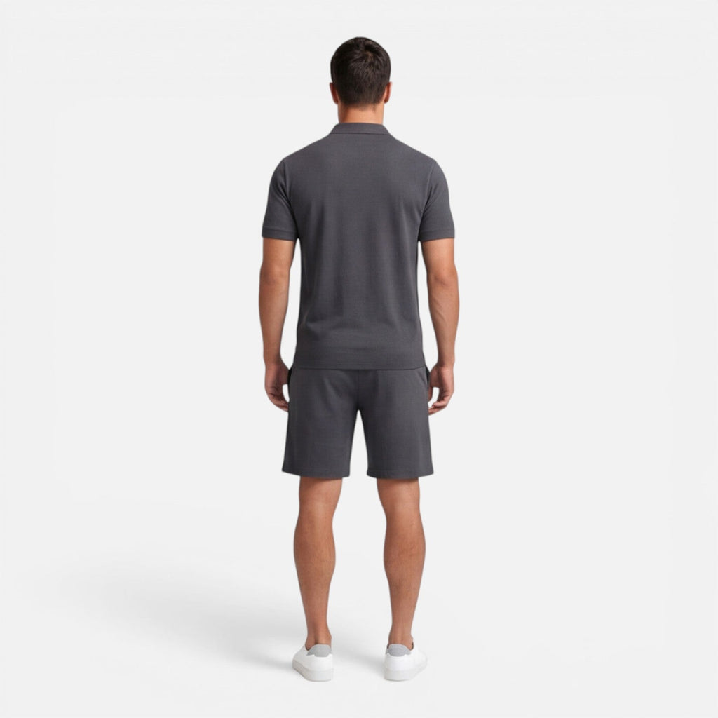 Men’s Slim Fit Polo Shirt and Shorts Set - Casual Summer Outfit