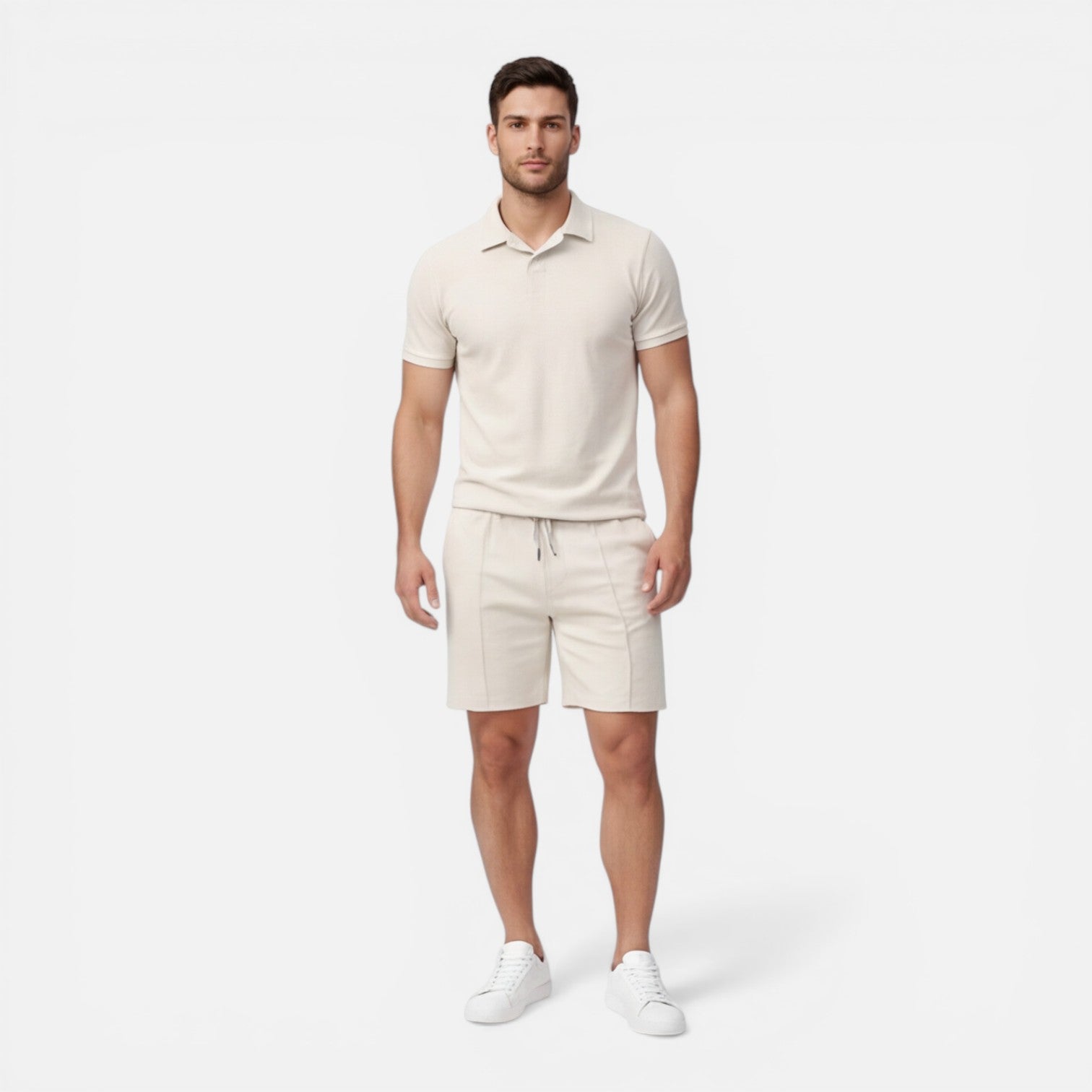 Men's Slim Fit Polo Shirt and Shorts Set - Summer Casual Outfit