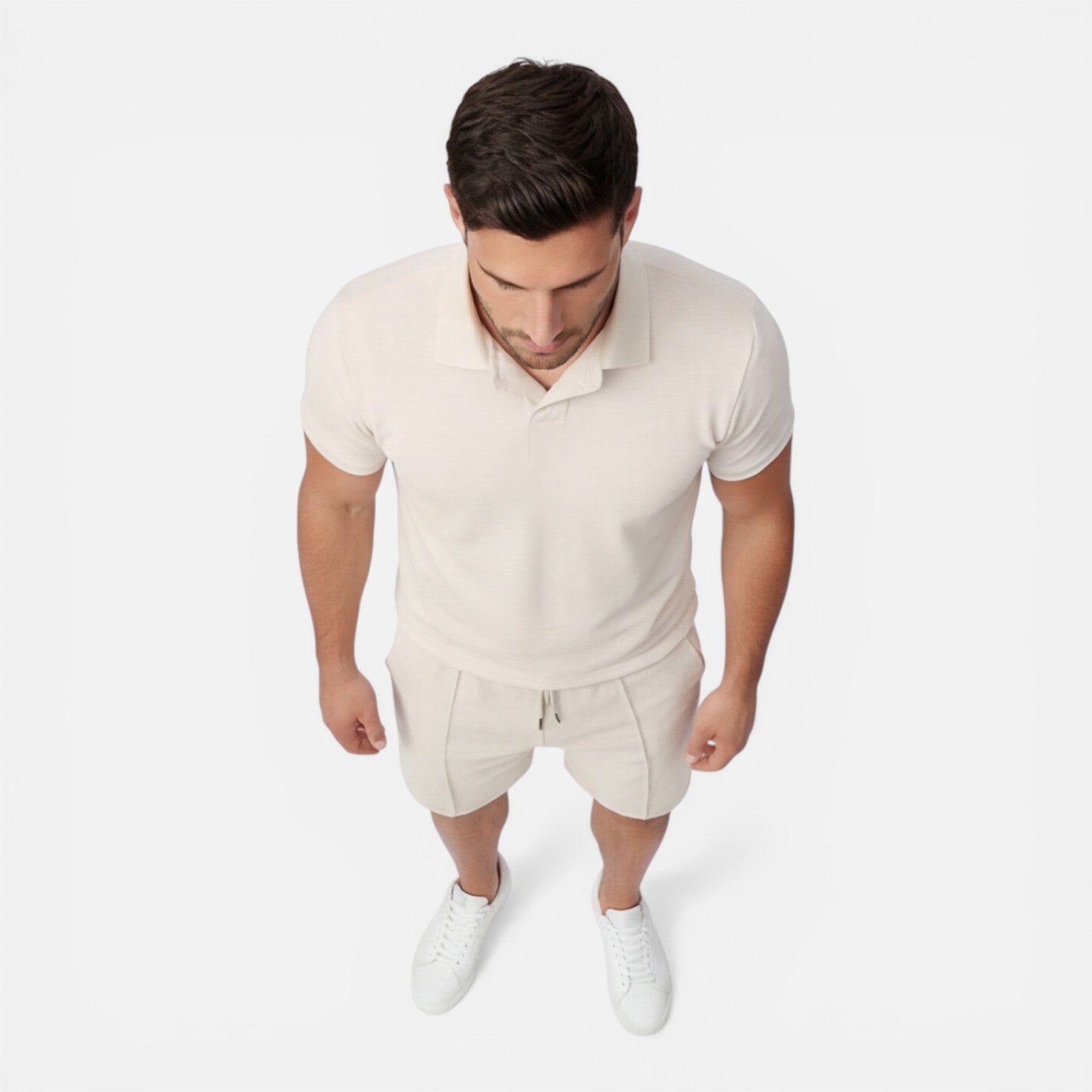Men's Slim Fit Polo Shirt and Shorts Set - Summer Casual Outfit