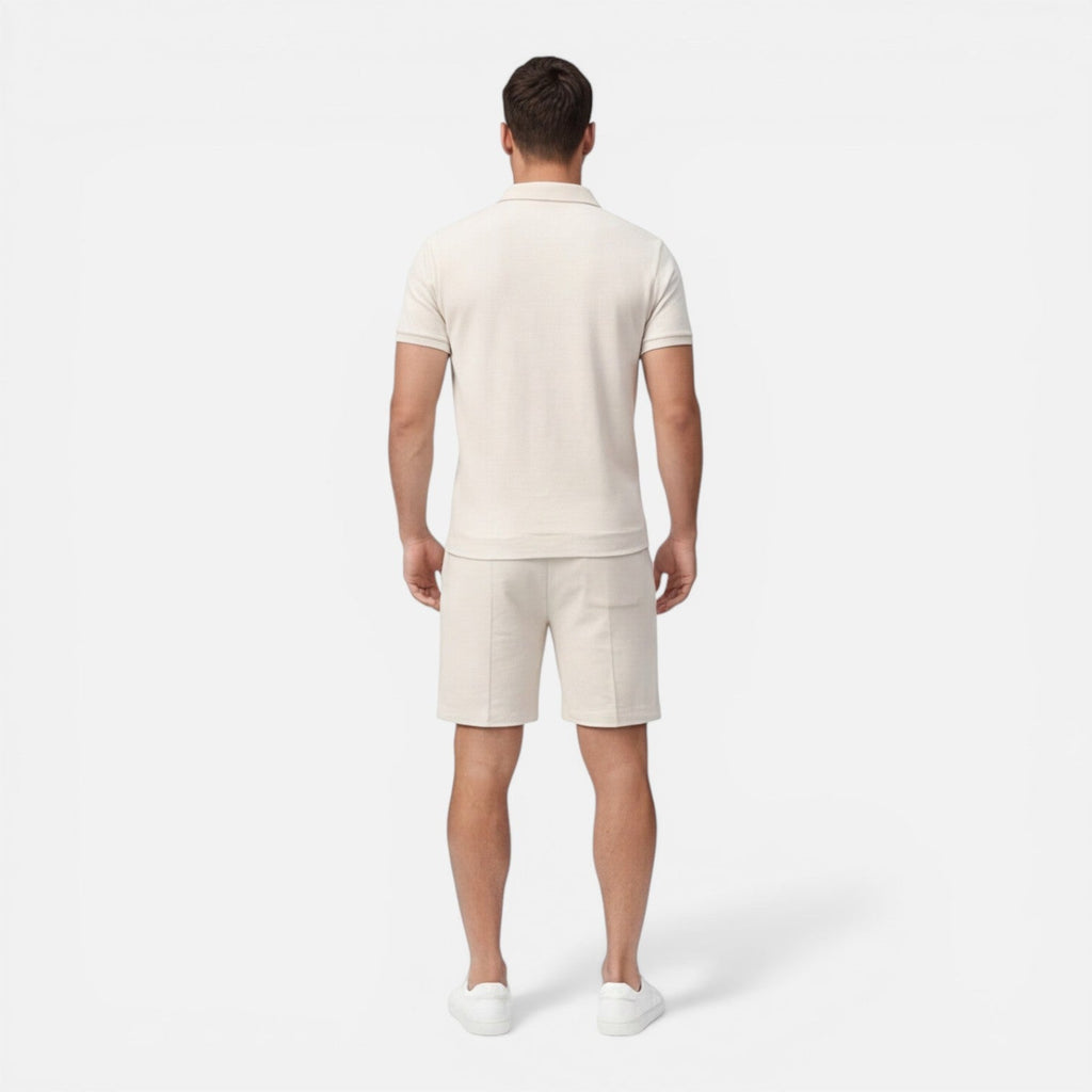 Men's Slim Fit Polo Shirt and Shorts Set - Summer Casual Outfit