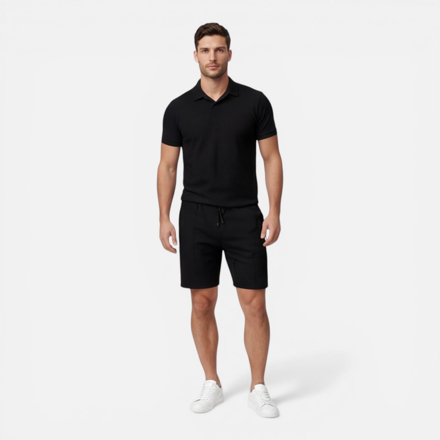 Men's Slim Fit Polo Shirt and Shorts Set - Summer Casual Outfit