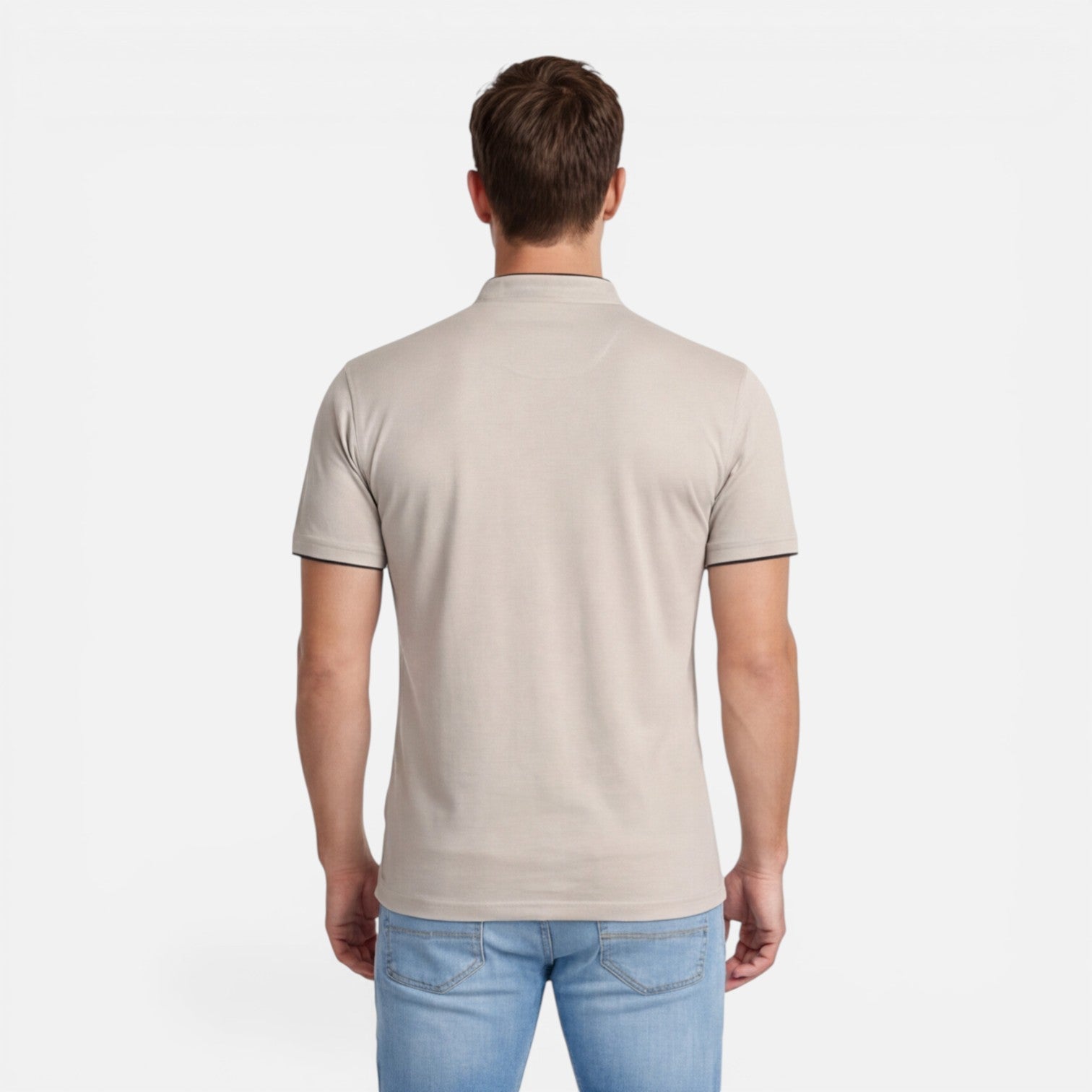 Men's Slim Fit Short Sleeve Henley Shirt in Soft Cotton for Casual Wear