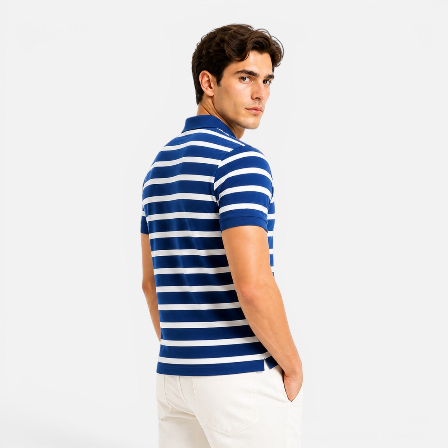 Men's Slim Fit Striped Polo Shirt | Breathable Comfort Fabric | Casual Wear