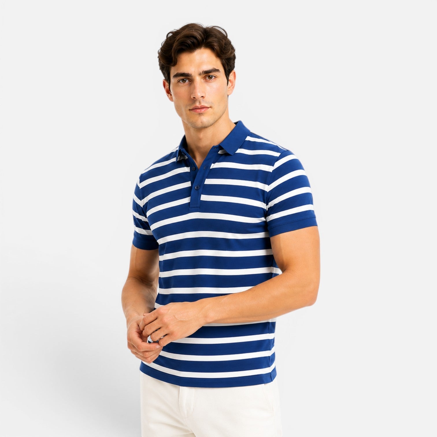 Men's Slim Fit Striped Polo Shirt | Breathable Comfort Fabric | Casual Wear