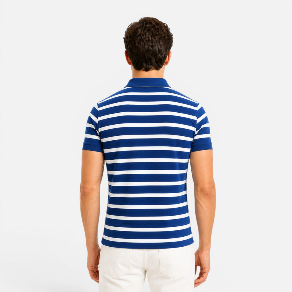 Men's Slim Fit Striped Polo Shirt | Breathable Comfort Fabric | Casual Wear