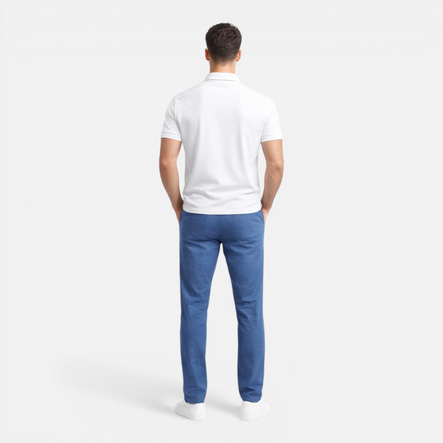 Men's Slim Fit Zip Polo Shirt - Smart Casual Cotton Blend for Everyday Wear