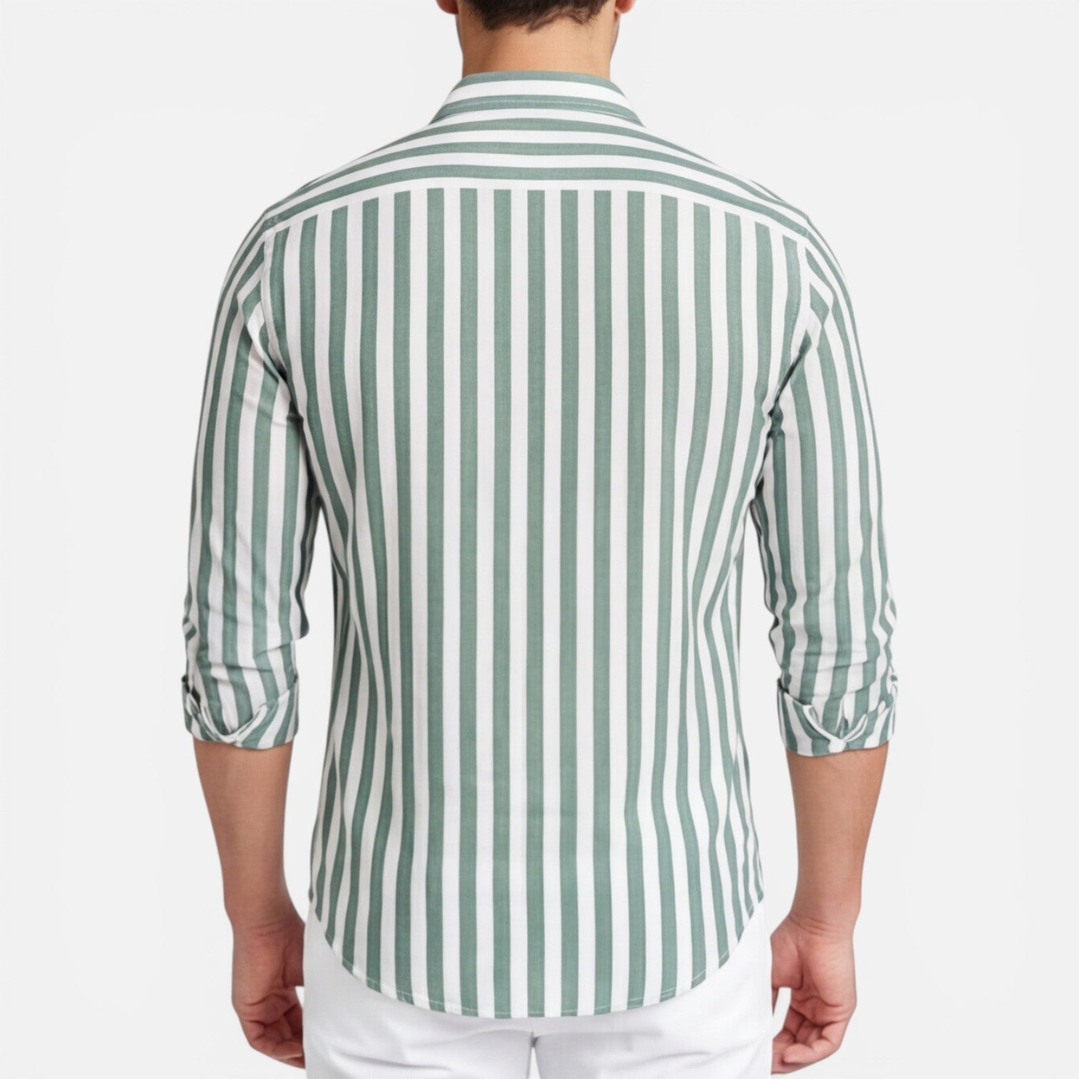 Men's Striped Cotton Shirt | Breathable Slim Fit | Classic Casual Wear