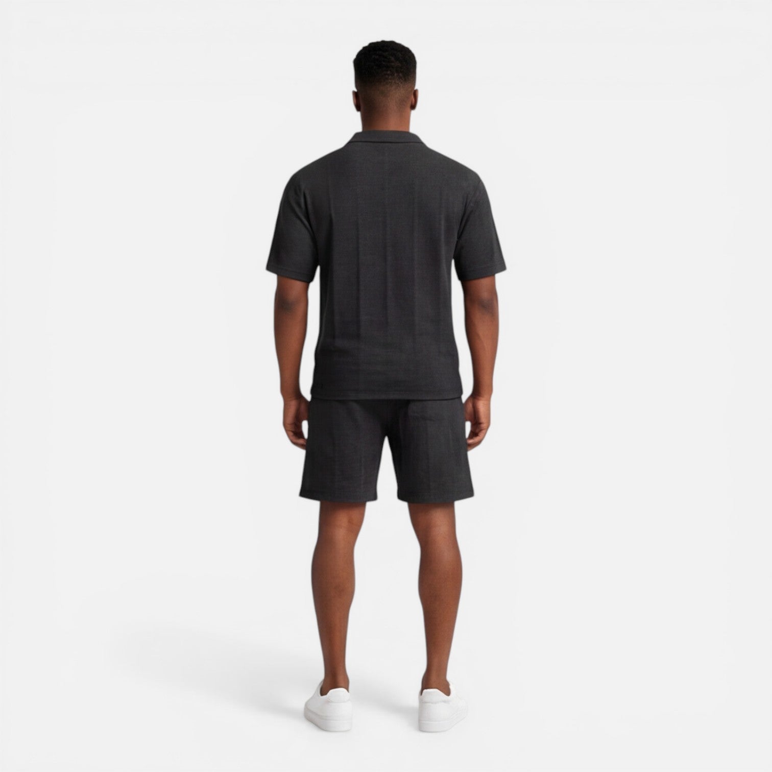 Men's Structured Knit Polo and Shorts Set | Breathable Summer Outfit