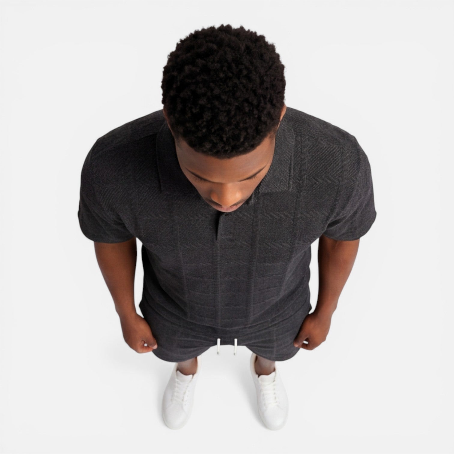 Men's Structured Knit Polo and Shorts Set | Breathable Summer Outfit