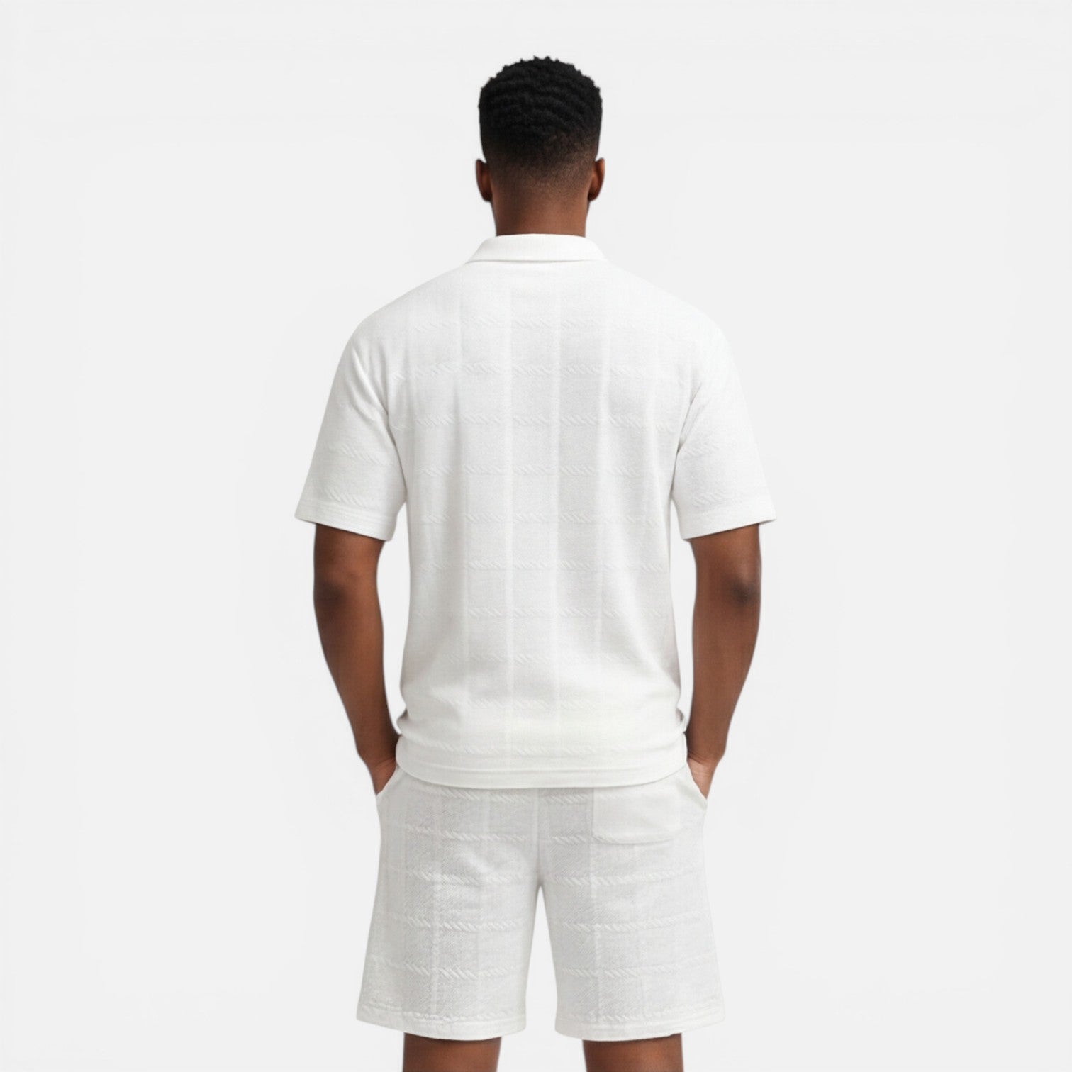 Men's Structured Knit Polo and Shorts Set | Breathable Summer Outfit
