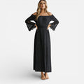 Off Shoulder Lace Maxi Dress for Women - Elegant Summer Evening Wear