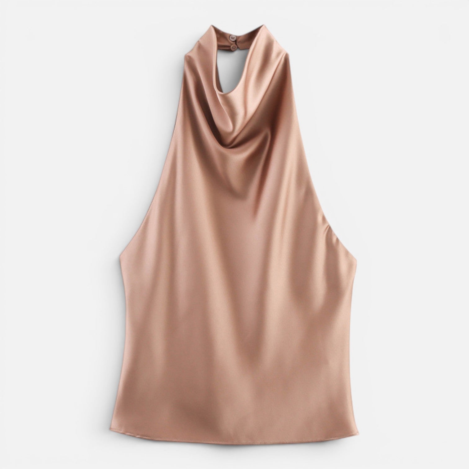 Satin Halter Neck Top for Women | Draped Elegant Fit | Evening Wear