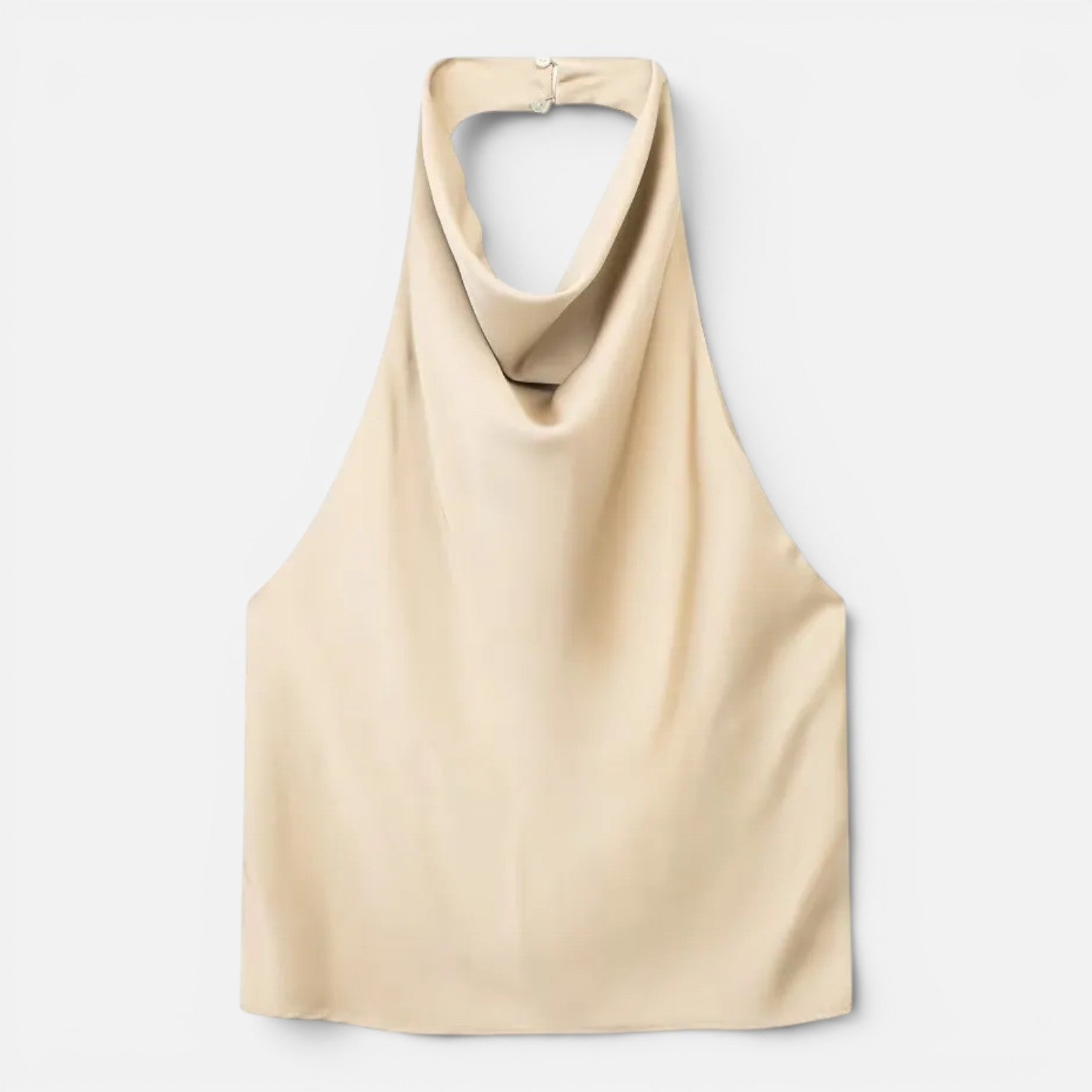 Satin Halter Neck Top for Women | Draped Elegant Fit | Evening Wear