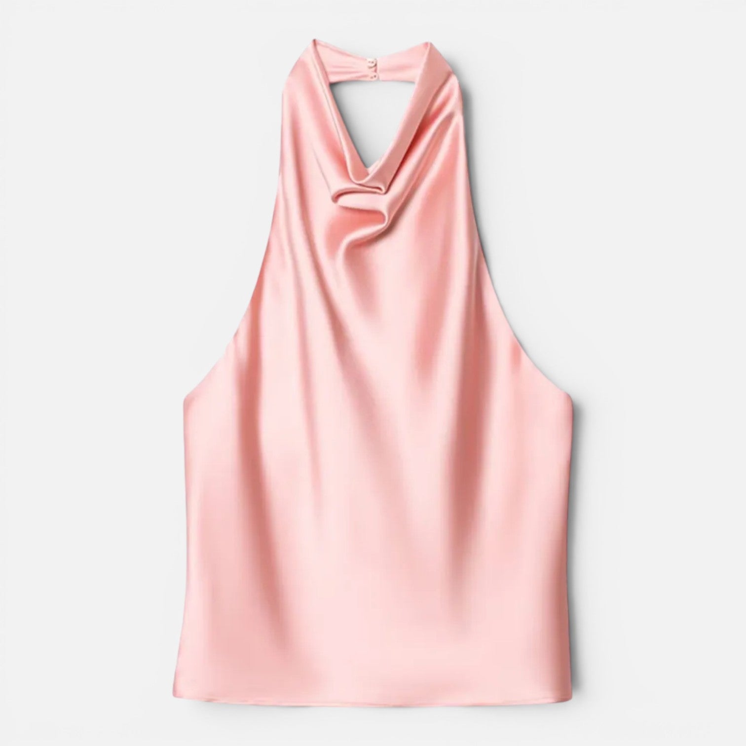 Satin Halter Neck Top for Women | Draped Elegant Fit | Evening Wear