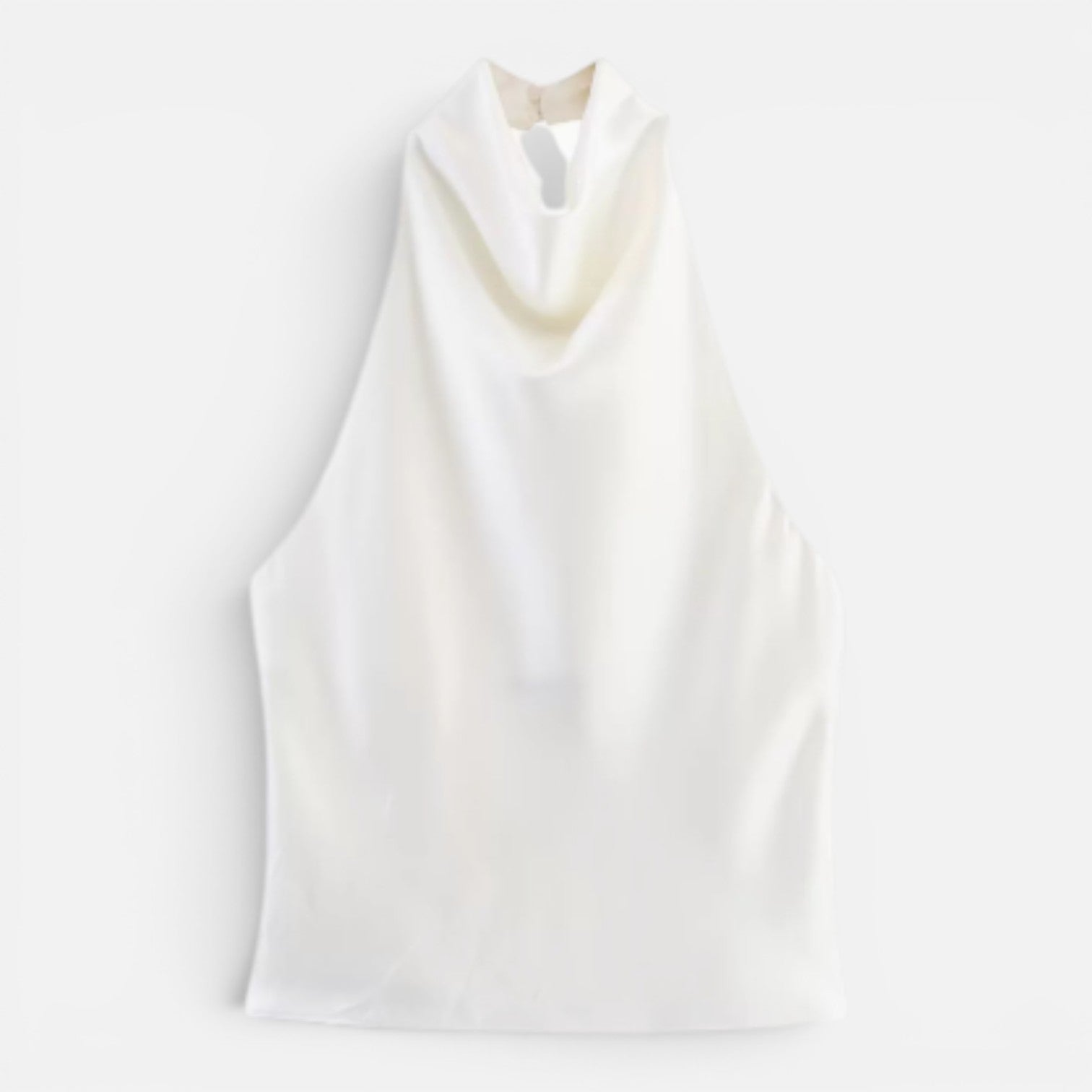 Satin Halter Neck Top for Women | Draped Elegant Fit | Evening Wear