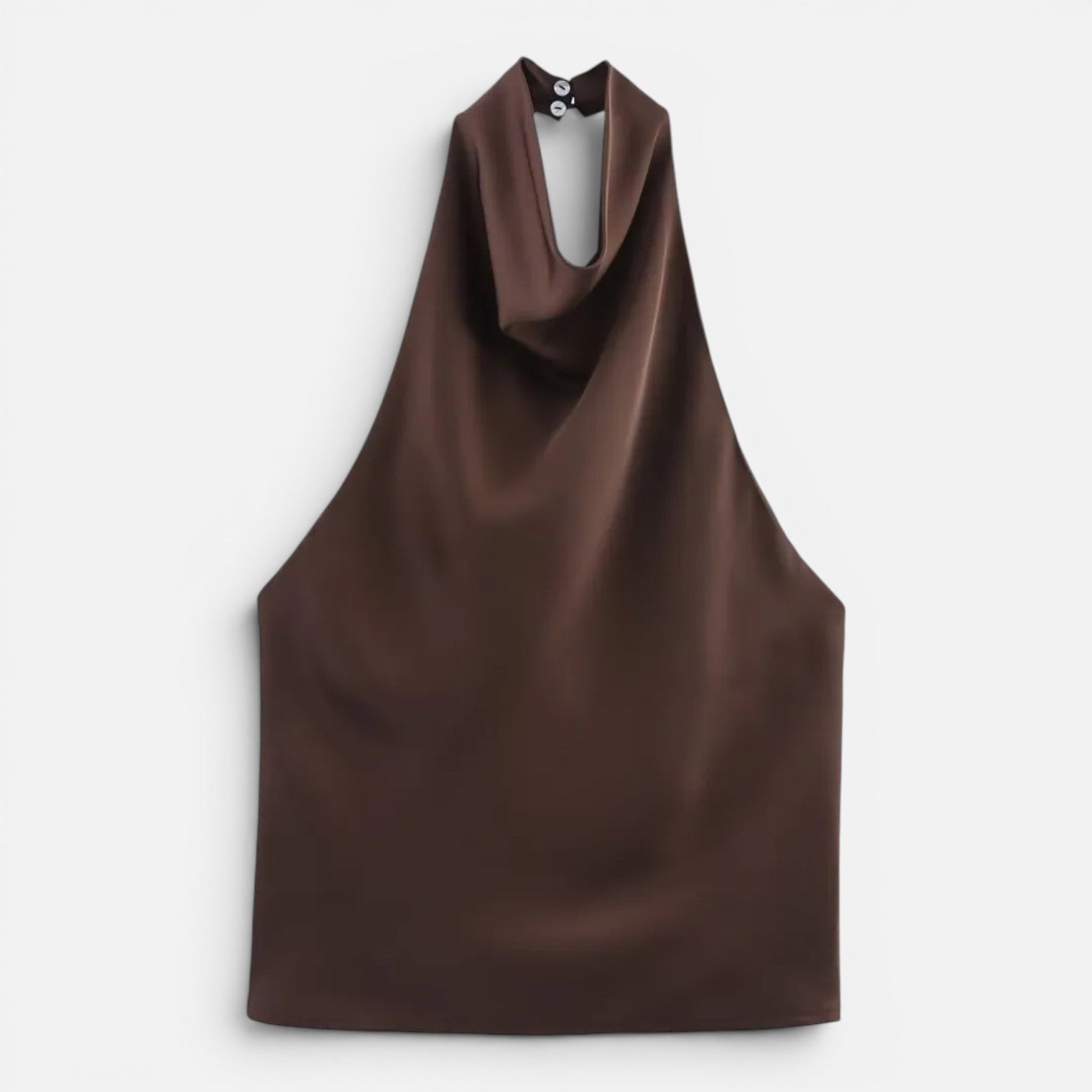 Satin Halter Neck Top for Women | Draped Elegant Fit | Evening Wear