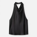 Satin Halter Neck Top for Women | Draped Elegant Fit | Evening Wear