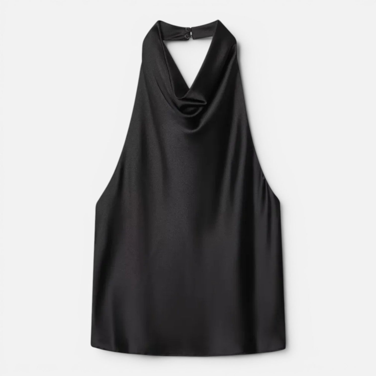 Satin Halter Neck Top for Women | Draped Elegant Fit | Evening Wear