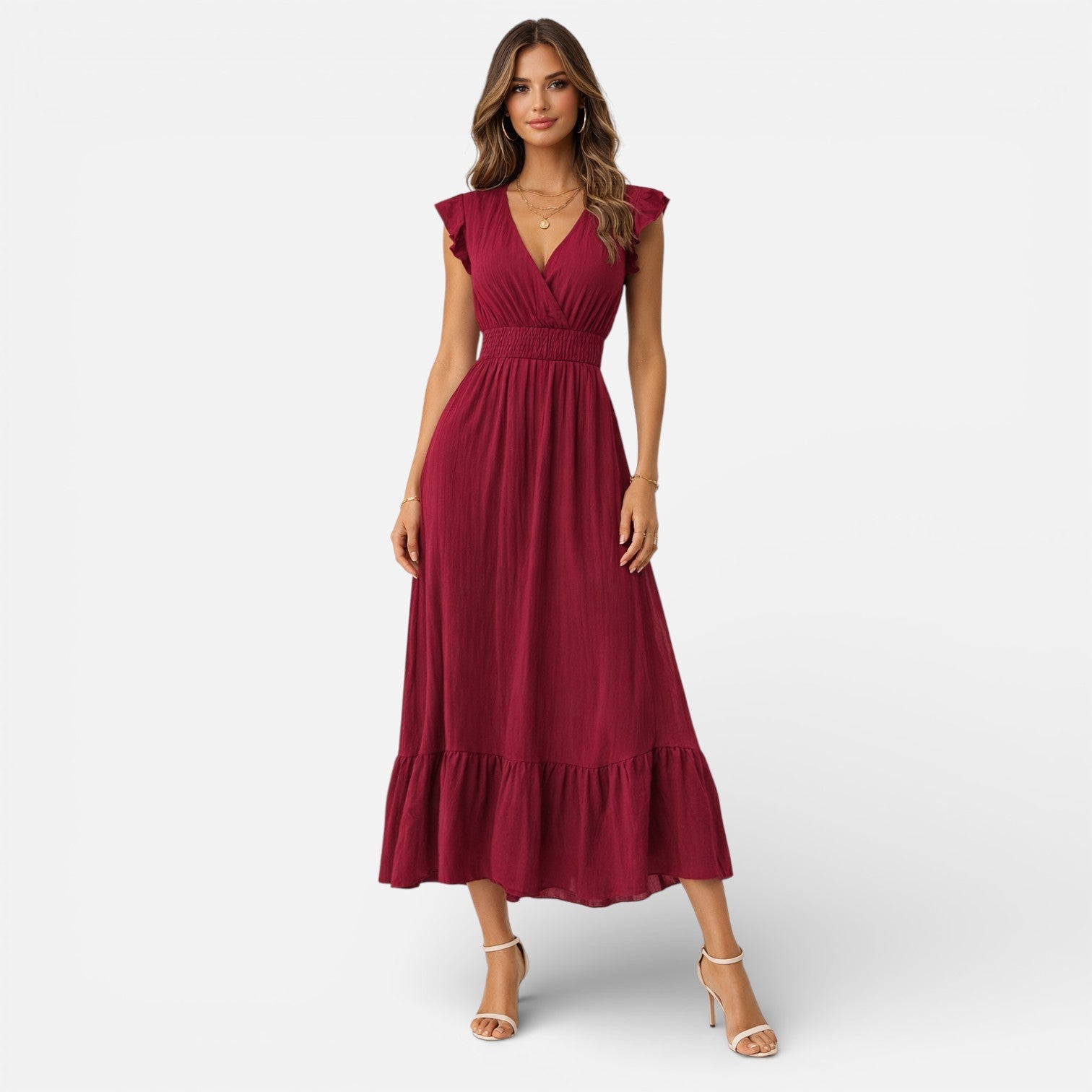 Sleeveless Maxi Dress for Women - Flowing Fabric - Timeless Casual Wear