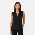 Sleeveless Women's Blouse | Elegant Draped V-Neck | Timeless Fit Top