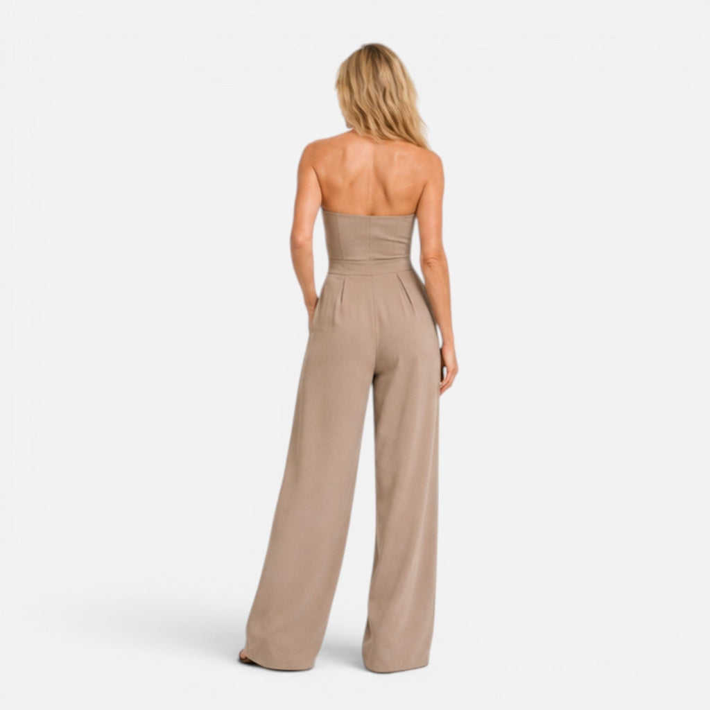 Strapless Wide Leg Jumpsuit for Women | Chic Casual Summer Outfit