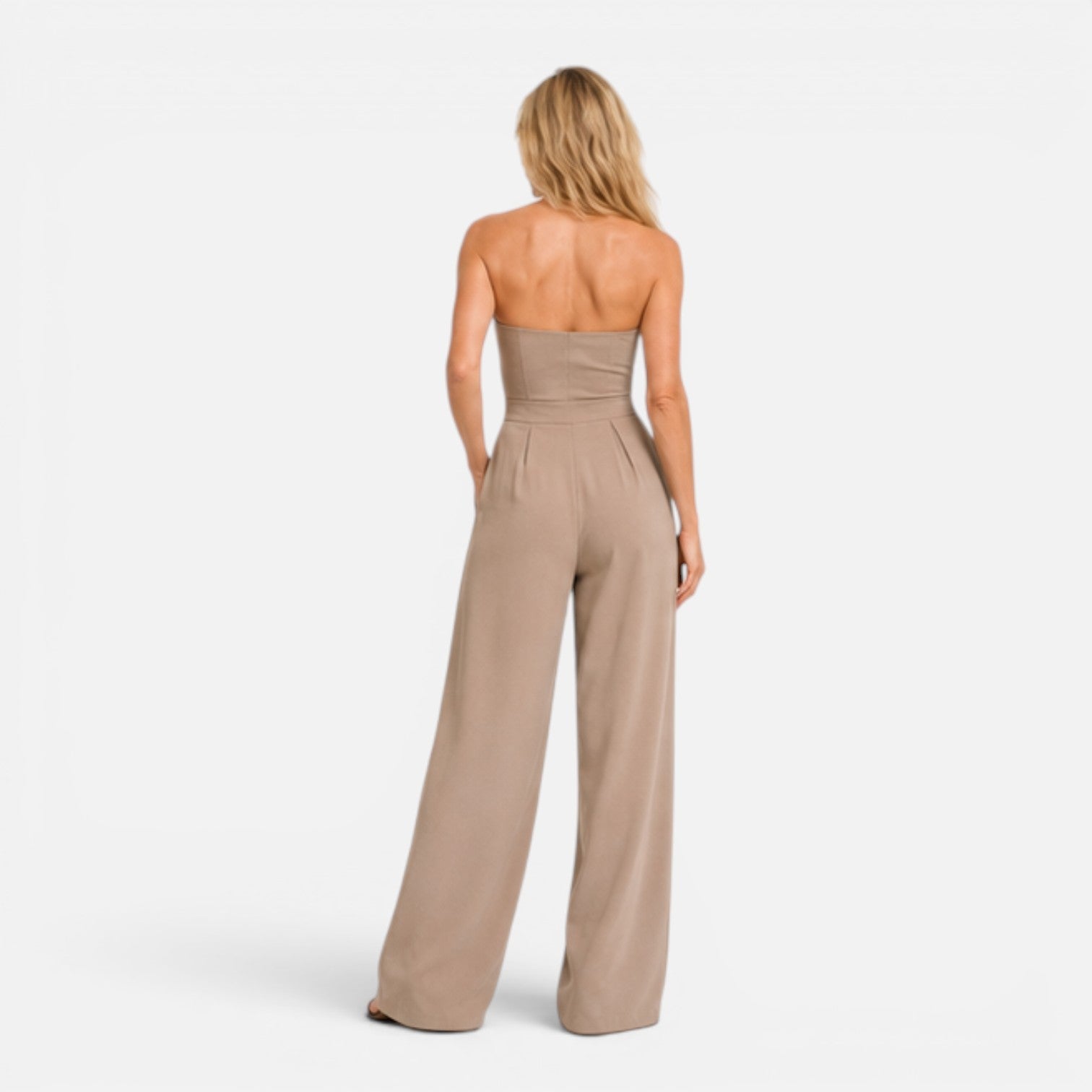 Strapless Wide Leg Jumpsuit for Women | Chic Casual Summer Outfit
