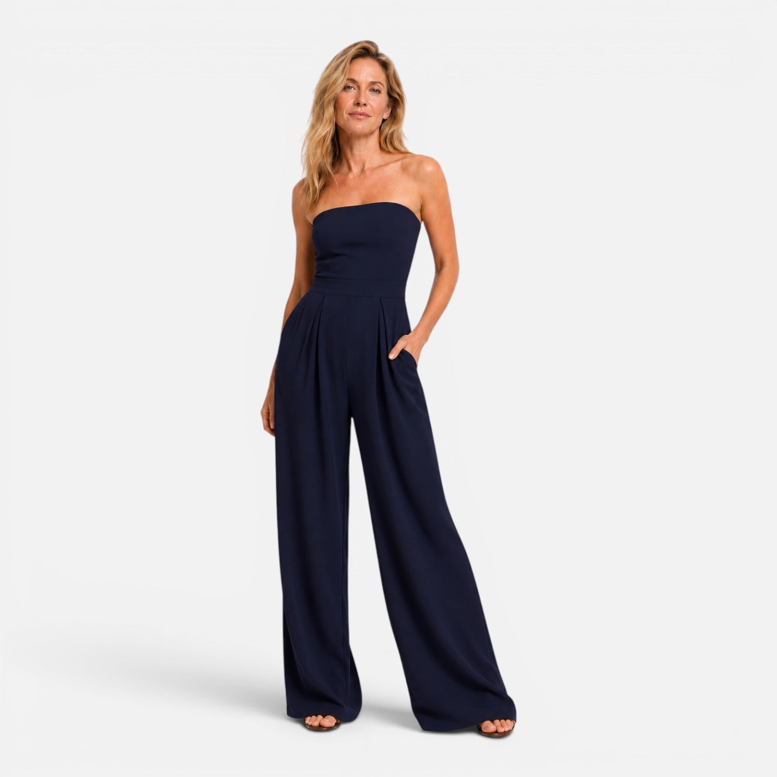 Strapless Wide Leg Jumpsuit for Women | Chic Casual Summer Outfit