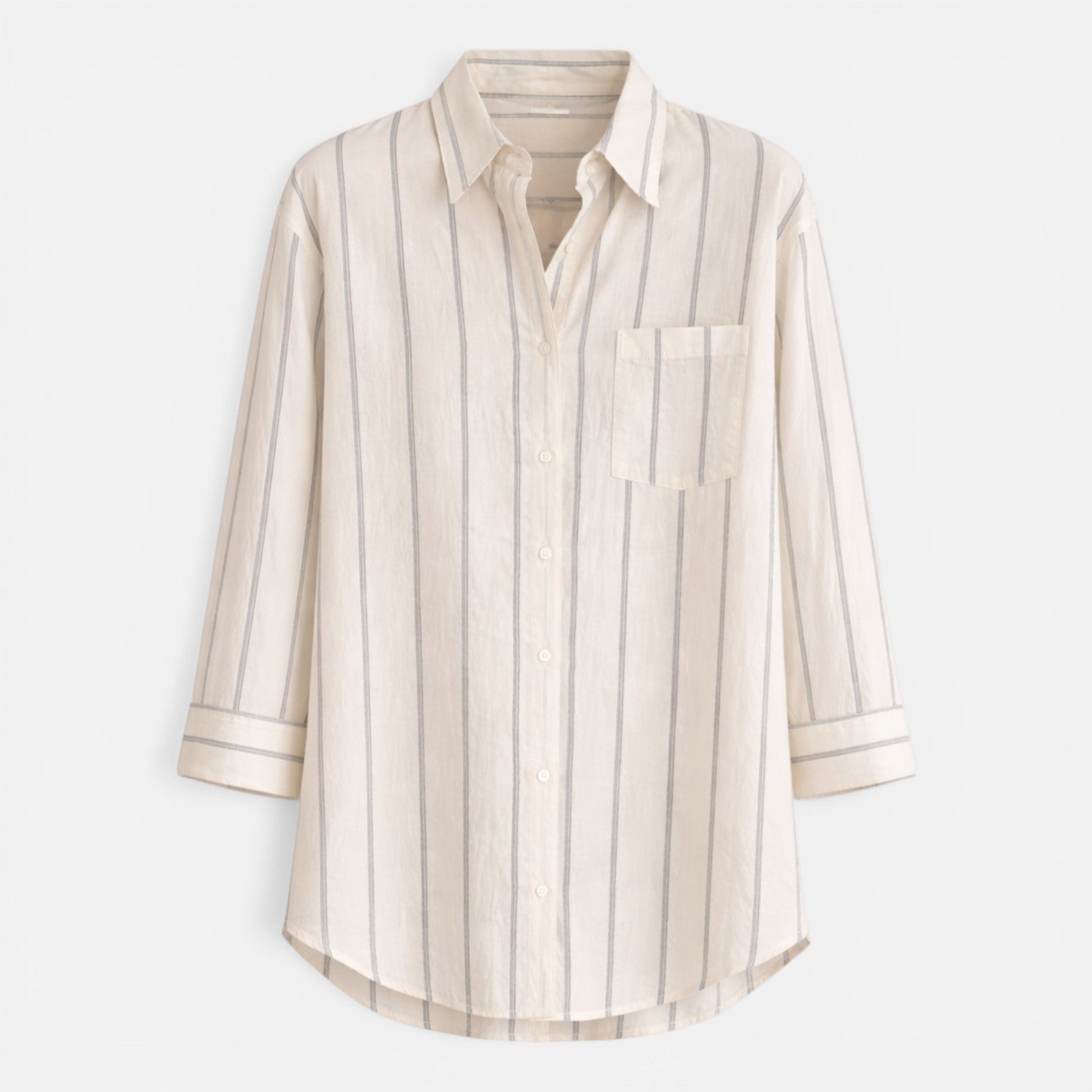Striped Lightweight Button Down Shirt for Women - Relaxed Fit Casual Wear