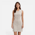 Striped Sleeveless Button Front Dress for Women - Slim Fit Summer Wear