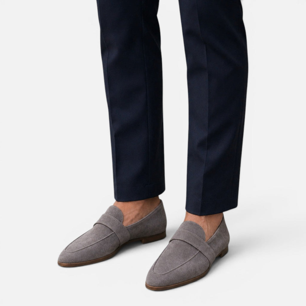 Suede Pointed Toe Loafers for Women | Classic Comfort Slip-On Shoes