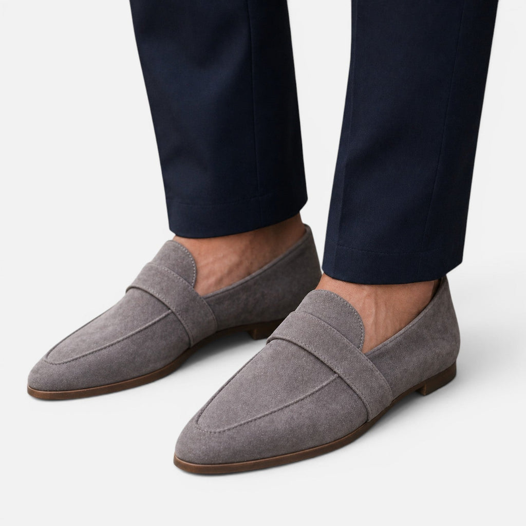 Suede Pointed Toe Loafers for Women | Classic Comfort Slip-On Shoes